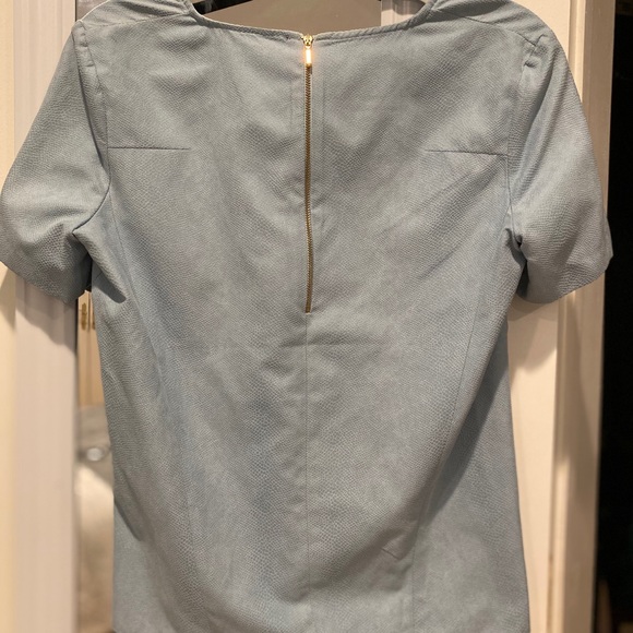 ZARA Blue Faux Suede Textures Top - Picture 2 of 4